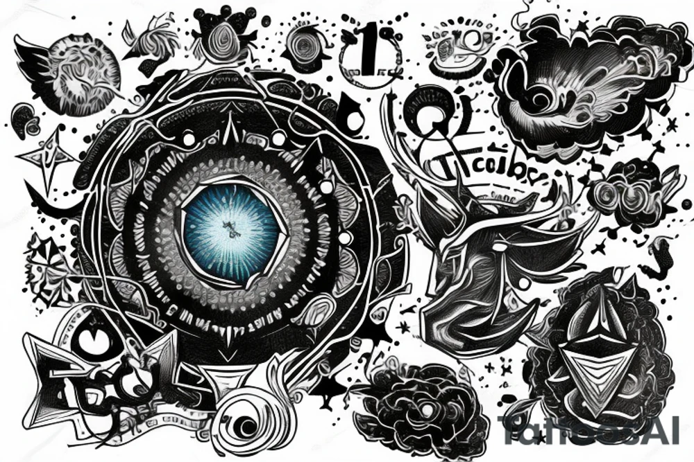 Computing with the background of taurus constellation and 11:11 tattoo idea