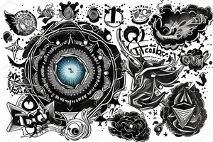 Computing with the background of taurus constellation and 11:11 tattoo idea