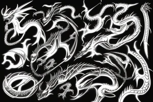 neon cyberpunk dragon tattoo idea