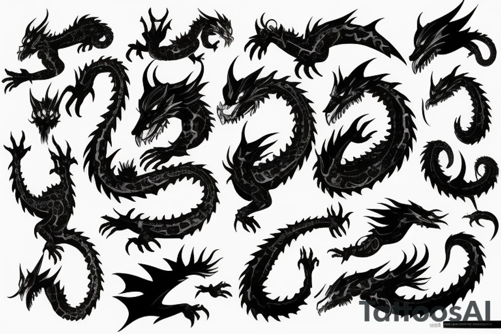 neon cyberpunk dragon tattoo idea