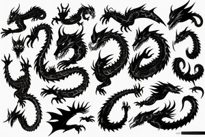 neon cyberpunk dragon tattoo idea