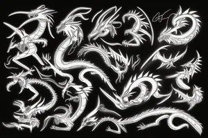neon cyberpunk dragon tattoo idea