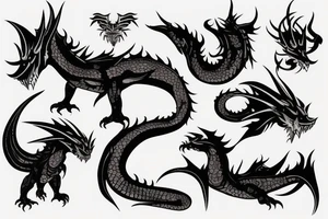 neon cyberpunk dragon tattoo idea