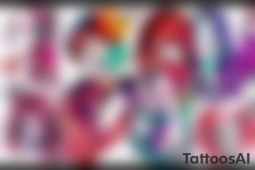 beautiful redhead young woman neon tattoo idea