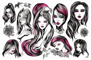 beautiful redhead young woman neon tattoo idea