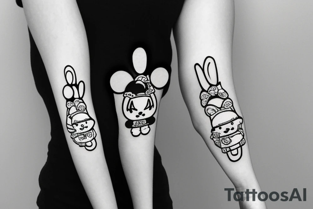 Miffy tattoo with a beer in the hand tattoo idea