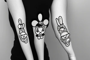 Miffy tattoo with a beer in the hand tattoo idea