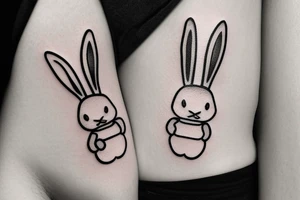 Miffy the rabbit tattoo with a beer in the hand tattoo idea