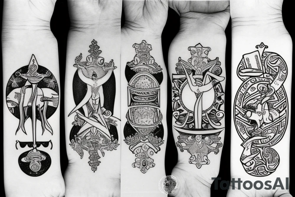 three of cups tarot tattoo idea