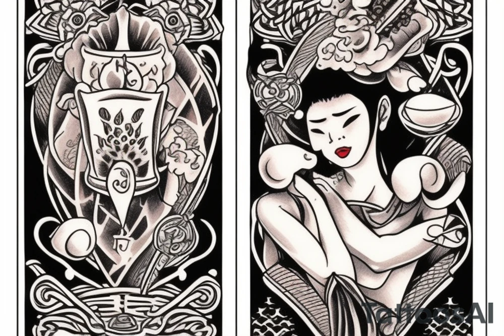 three of cups tarot tattoo idea