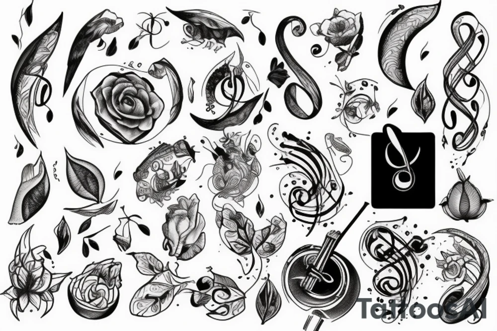 nature music tattoo idea