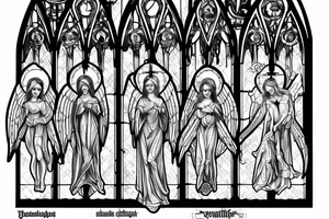 Church window gothic angels demons tattoo idea