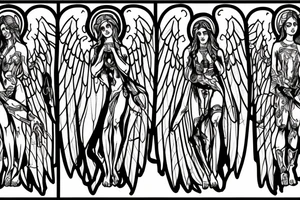 Church window gothic angels demons tattoo idea