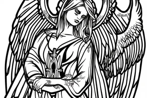 Church window gothic angels demons tattoo idea
