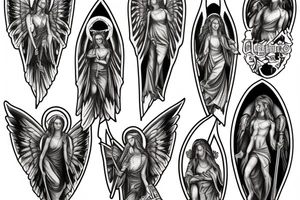 Church window gothic angels demons tattoo idea