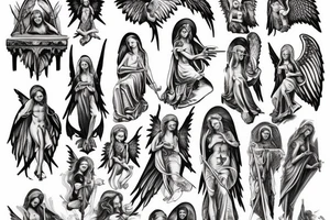 Church window gothic angels demons tattoo idea