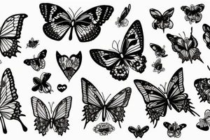 papillons avec trèfles ailes tattoo idea