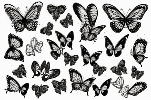papillons avec trèfles ailes tattoo idea