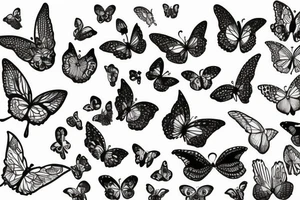 papillons avec trèfles dans les ailes tattoo idea