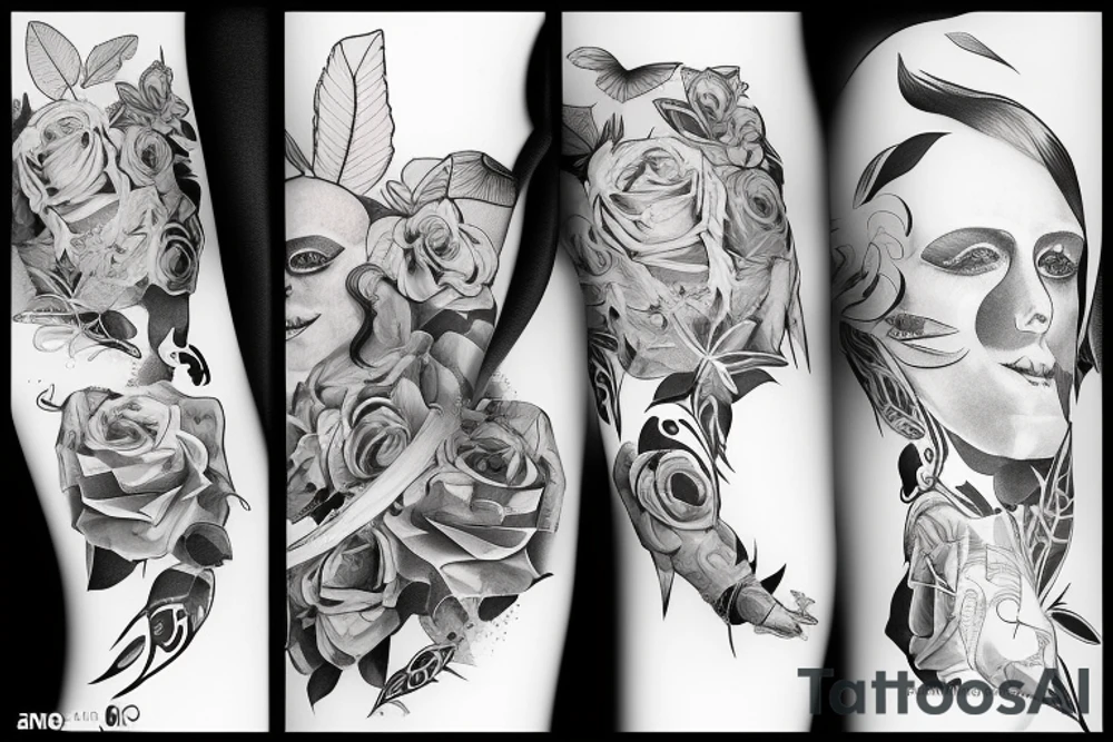 Anioł na niebie z zegarem tattoo idea