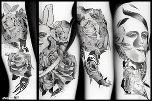 Anioł na niebie z zegarem tattoo idea