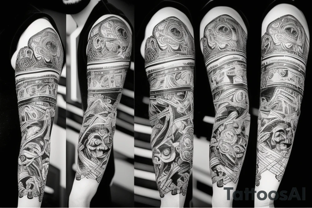 Anioł na niebie z zegarem tattoo idea