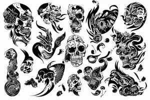 Anioł w obłokach z zegarem tattoo idea