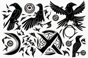 a crow with the sharingan of shisui tattoo idea