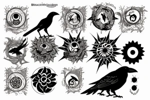 a crow with the sharingan of shisui tattoo idea