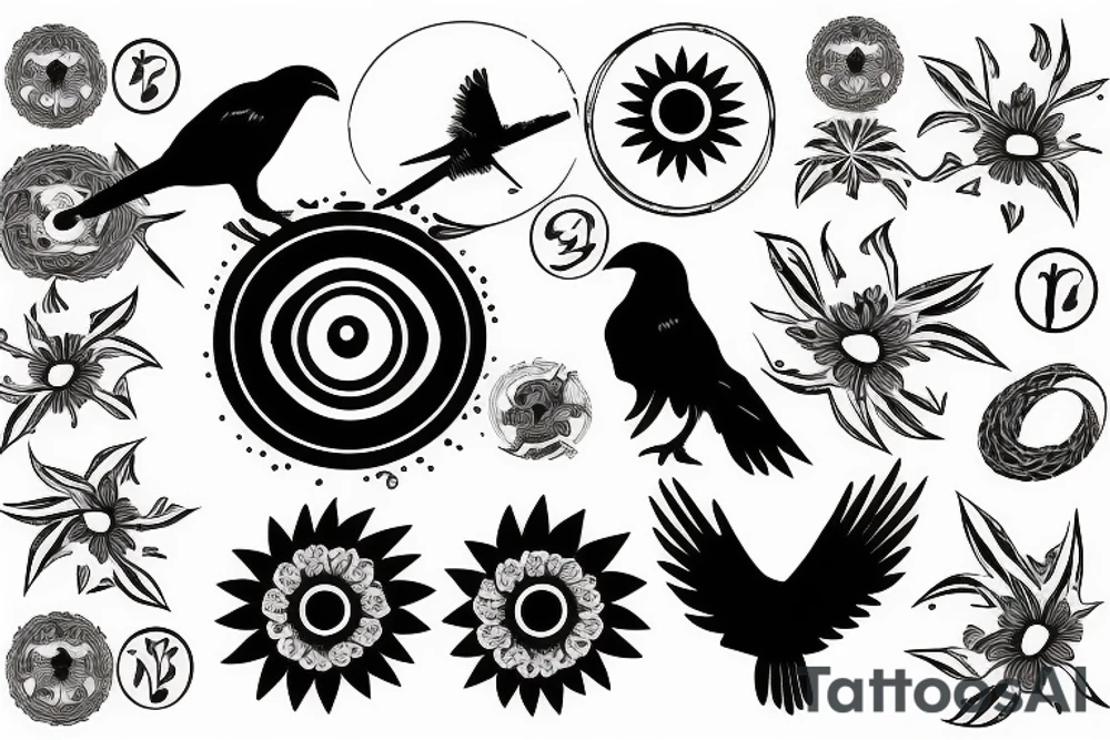 a crow with the sharingan tattoo idea