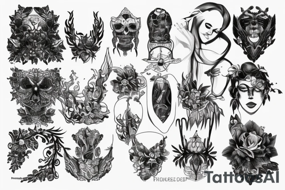 heavy blackwork for the entire body tattoo idea
