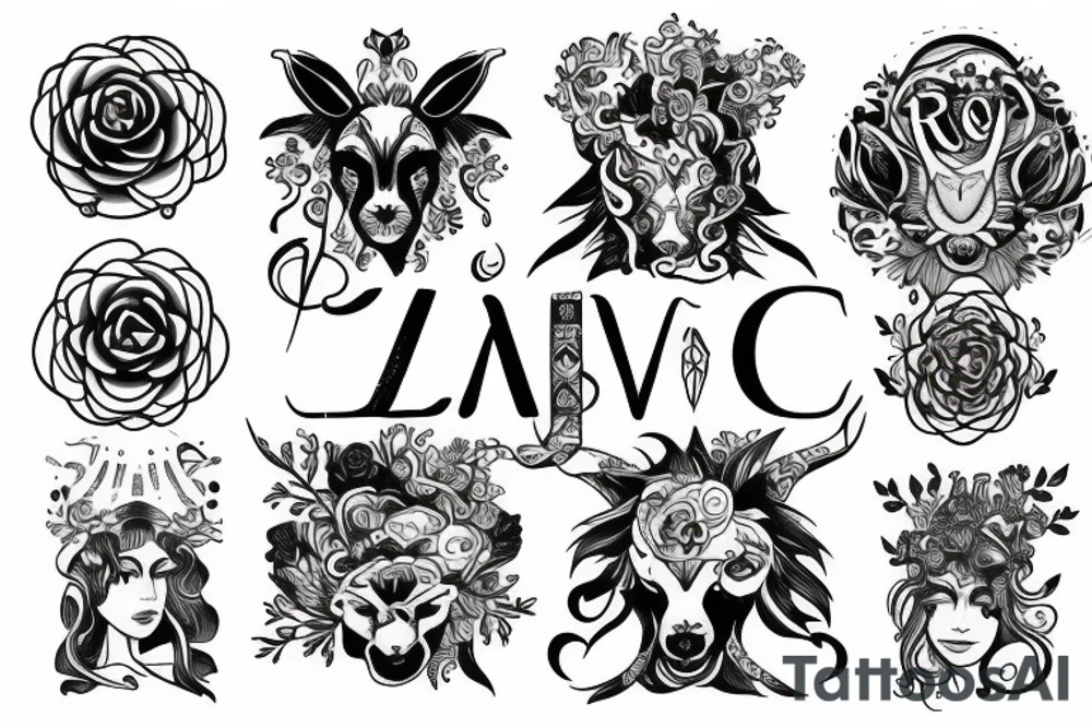 Leo love virgo zodiac tattoo idea