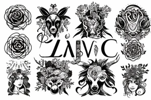 Leo love virgo zodiac tattoo idea