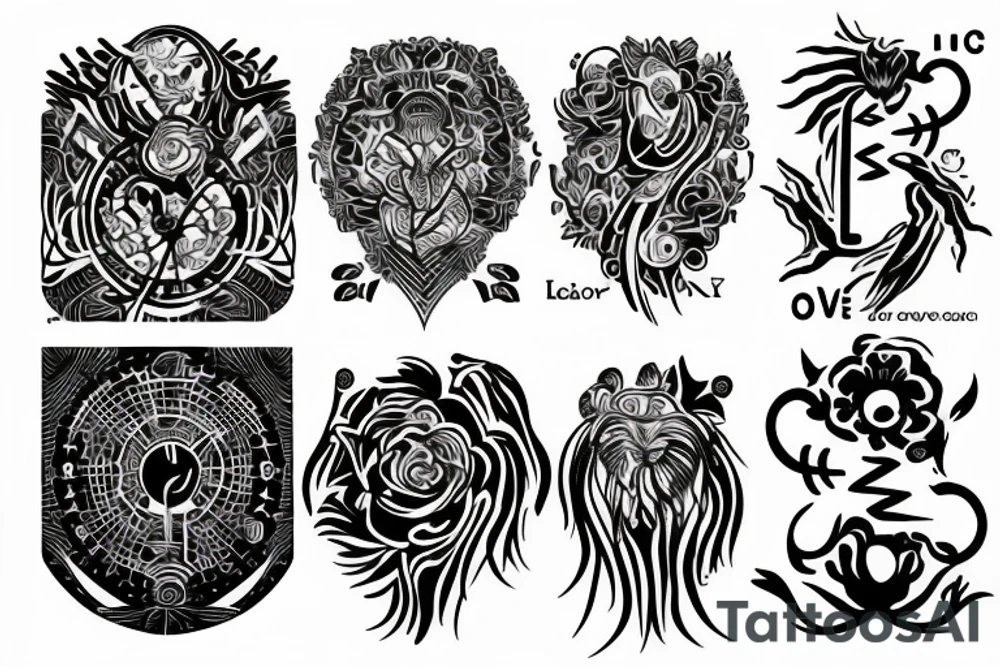 Leo love virgo zodiac tattoo idea