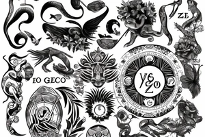 Leo and virgo zodiac tattoo idea