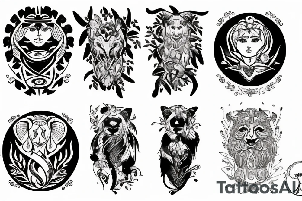 Leo and virgo zodiac tattoo idea