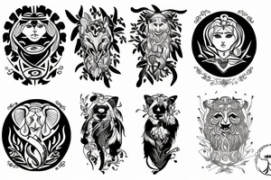 Leo and virgo zodiac tattoo idea