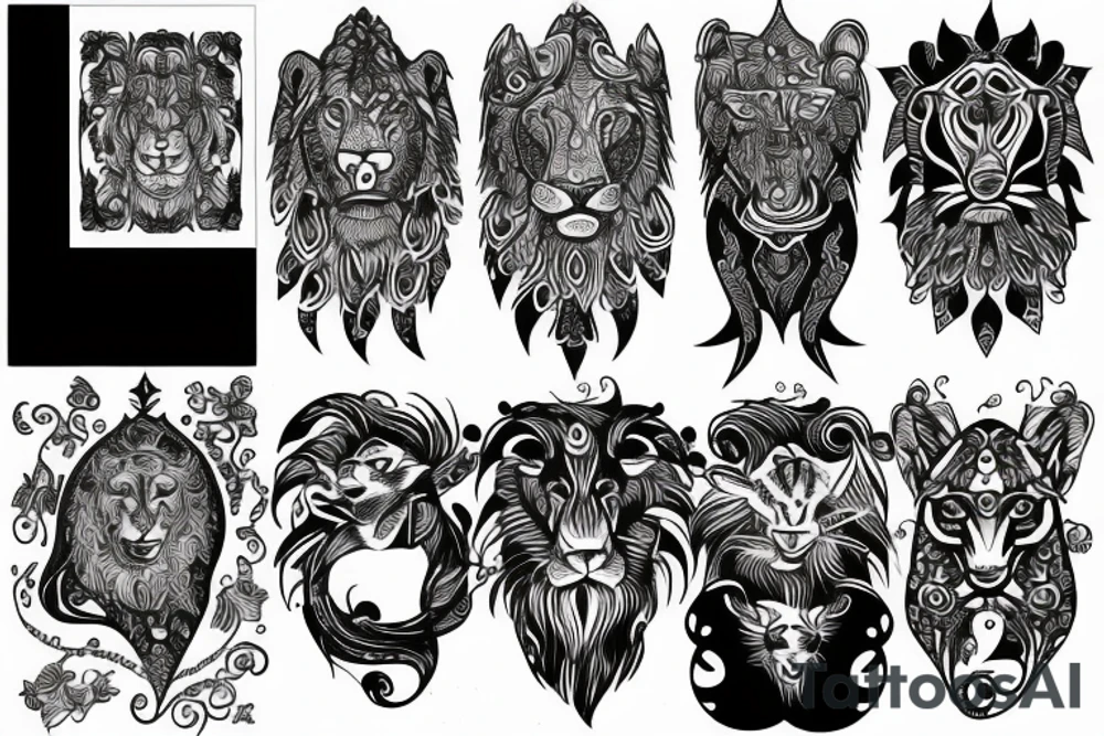 Leo zodiac tattoo idea