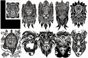 Leo zodiac tattoo idea