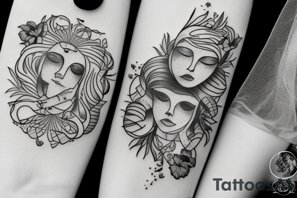 Leo and virgo zodiac in love tattoo idea