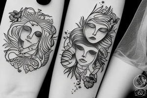 Leo and virgo zodiac in love tattoo idea