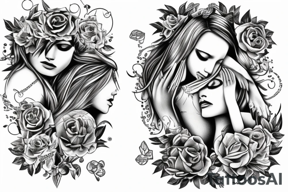 Leo and virgo zodiac in love tattoo idea