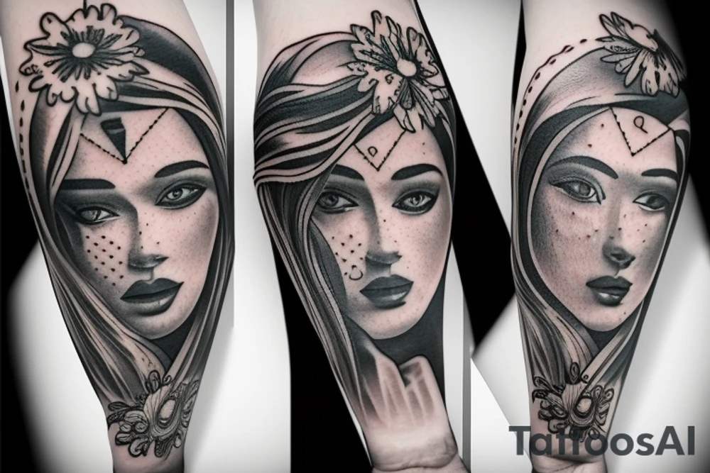 Leo and virgo zodiac sign tattoo idea
