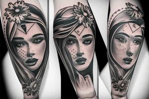 Leo and virgo zodiac sign tattoo idea