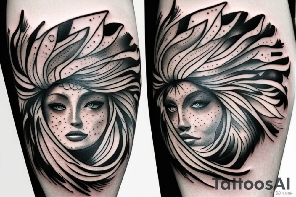 Leo and virgo zodiac sign tattoo idea