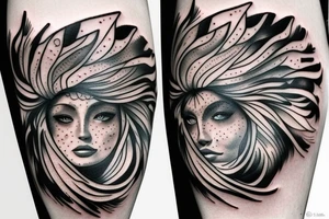 Leo and virgo zodiac sign tattoo idea