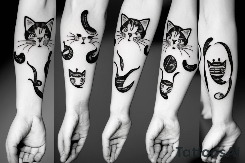 funny cat tattoo idea