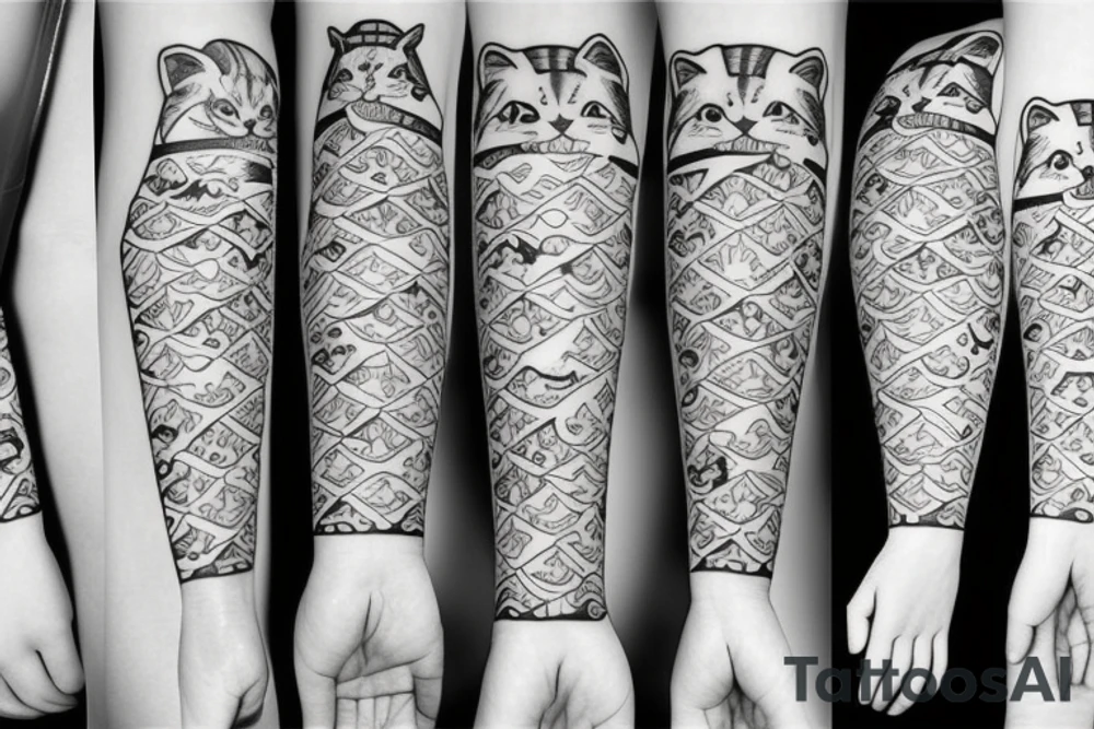 funny cat tattoo idea