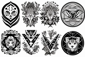 Zodiac sign Leo and virgo love tattoo idea