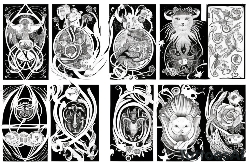 Zodiac sign Leo and virgo love tattoo idea